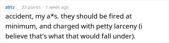 Comment criticizing a cashier for allegedly giving himself a stealth tip, suggesting firing and charges for petty larceny. Comment criticizing a cashier for allegedly giving himself a stealth tip, suggesting firing and charges for petty larceny.