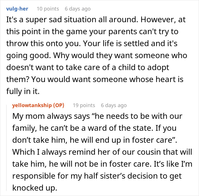 Woman Rejects Dying Parents’ Plea To Adopt Nephew: “Huge Relief That I Don't Have Kids” Woman Rejects Dying Parents’ Plea To Adopt Nephew: “Huge Relief That I Don't Have Kids”