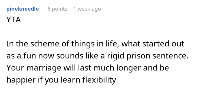 Reddit comment discussing family tradition and flexibility in marriage priorities. Reddit comment discussing family tradition and flexibility in marriage priorities.
