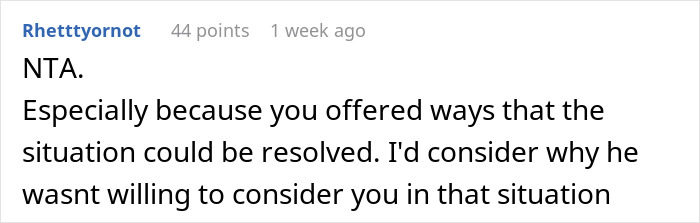 Reddit comment discussing relationship advice and bedroom situation. Reddit comment discussing relationship advice and bedroom situation.