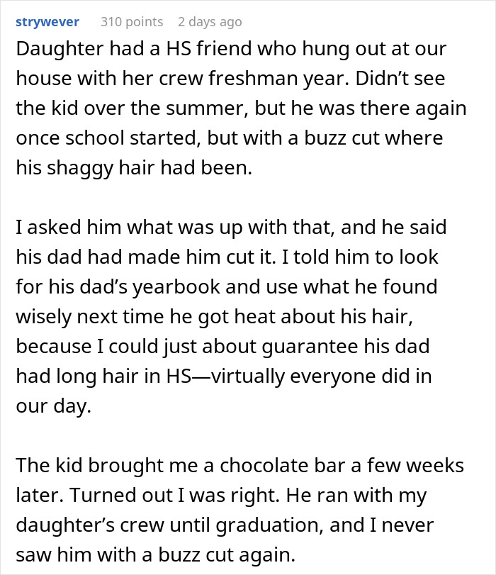 Man’s Anger About Son’s Hair Stops After Discovering His Own High School Photo With Similar Style Man’s Anger About Son’s Hair Stops After Discovering His Own High School Photo With Similar Style