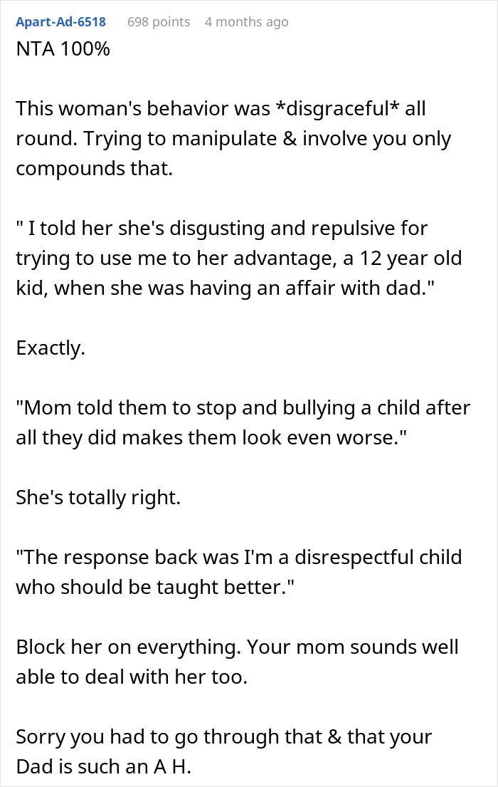 Teen Finally Explodes At Dad’s Mistress Turned Wife For Forcing Him To Join Her “Happy” Family Teen Finally Explodes At Dad’s Mistress Turned Wife For Forcing Him To Join Her “Happy” Family