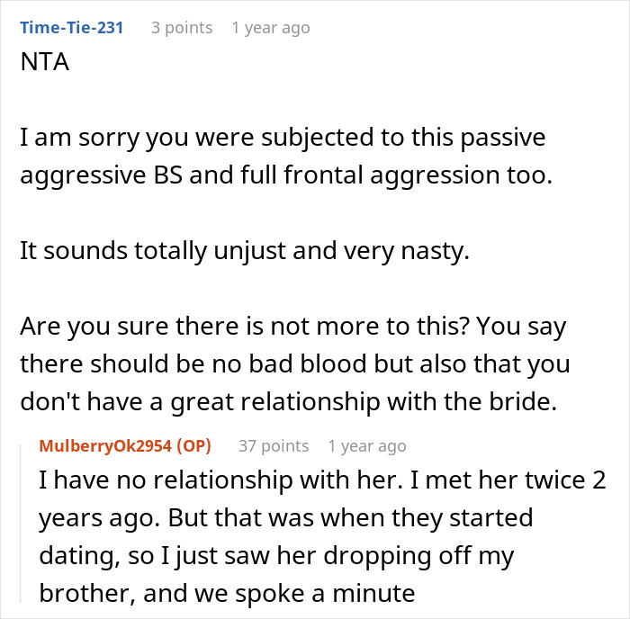 Reddit discussion about pantsuit outfit choice causing family issues at a wedding. Reddit discussion about pantsuit outfit choice causing family issues at a wedding.