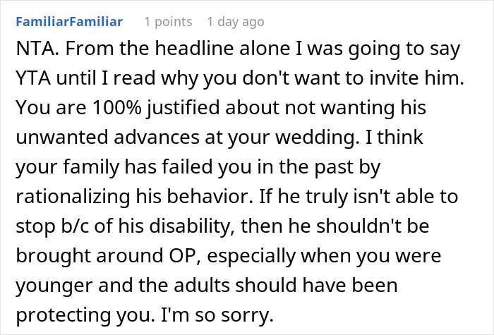 “AITA For Not Wanting My Disabled Cousin At My Wedding?” “AITA For Not Wanting My Disabled Cousin At My Wedding?”