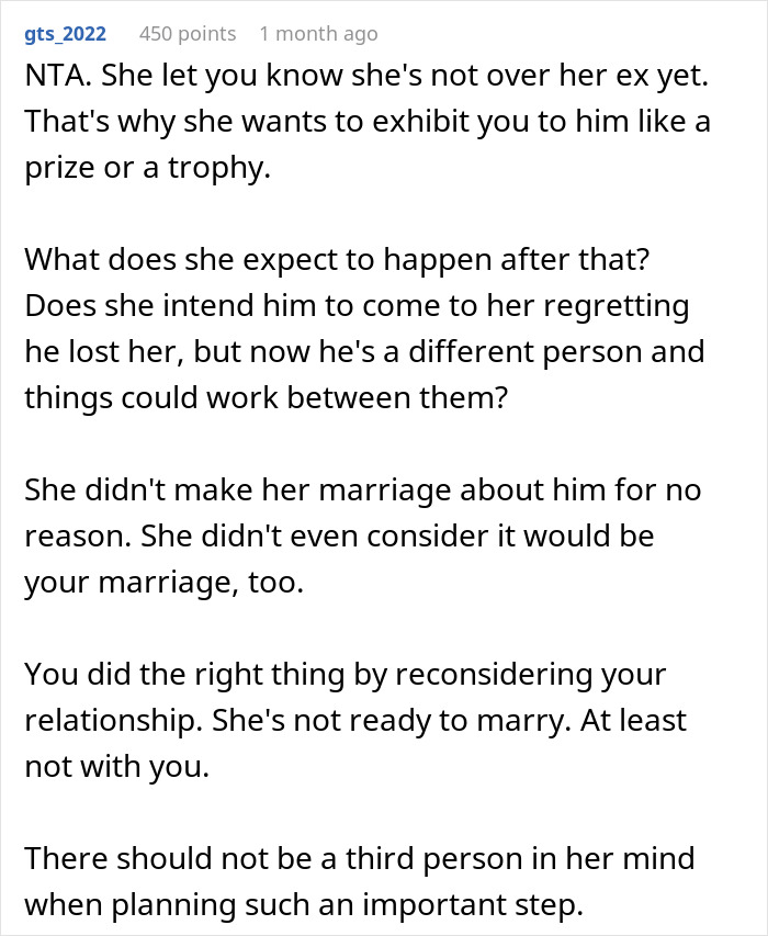 Guy Tells Fiancée Wedding Is Off After She Shares Her Reason For Inviting Ex Guy Tells Fiancée Wedding Is Off After She Shares Her Reason For Inviting Ex