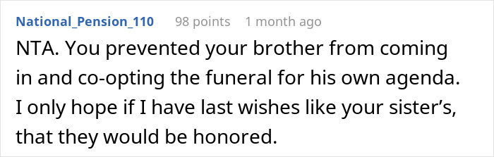 Late Sister's Last Wish Of Banning Bro From Funeral Causes Drama After Sibling Complies Late Sister's Last Wish Of Banning Bro From Funeral Causes Drama After Sibling Complies