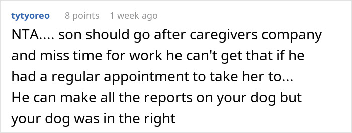 Comment discussing a case where a dog defended a home from an intruder. Comment discussing a case where a dog defended a home from an intruder.