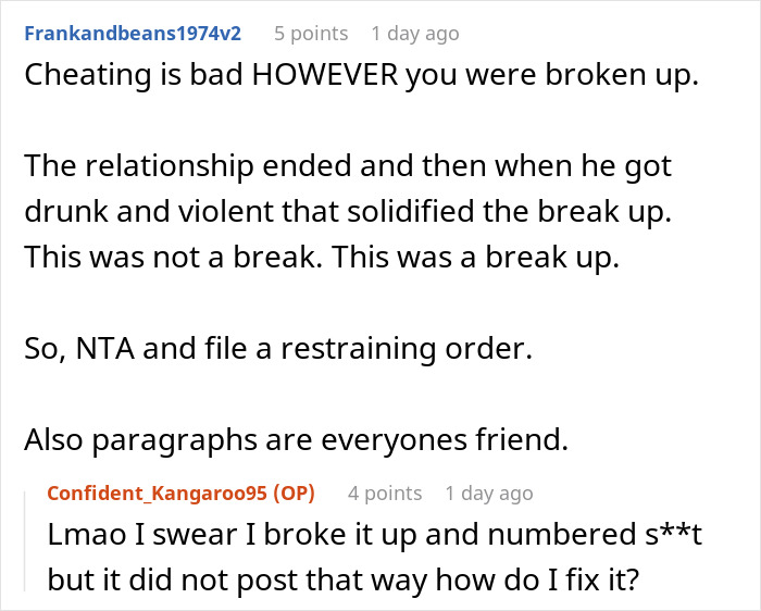 Reddit discussion about a woman's breakup and relationship challenges. Reddit discussion about a woman's breakup and relationship challenges.