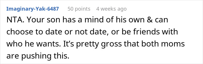 Reddit comment supporting dad's decision for son not being interested in arranged match. Reddit comment supporting dad's decision for son not being interested in arranged match.