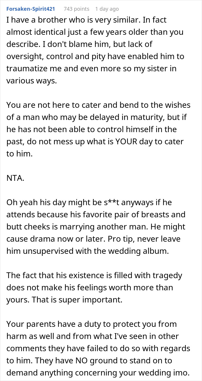 “AITA For Not Wanting My Disabled Cousin At My Wedding?” “AITA For Not Wanting My Disabled Cousin At My Wedding?”