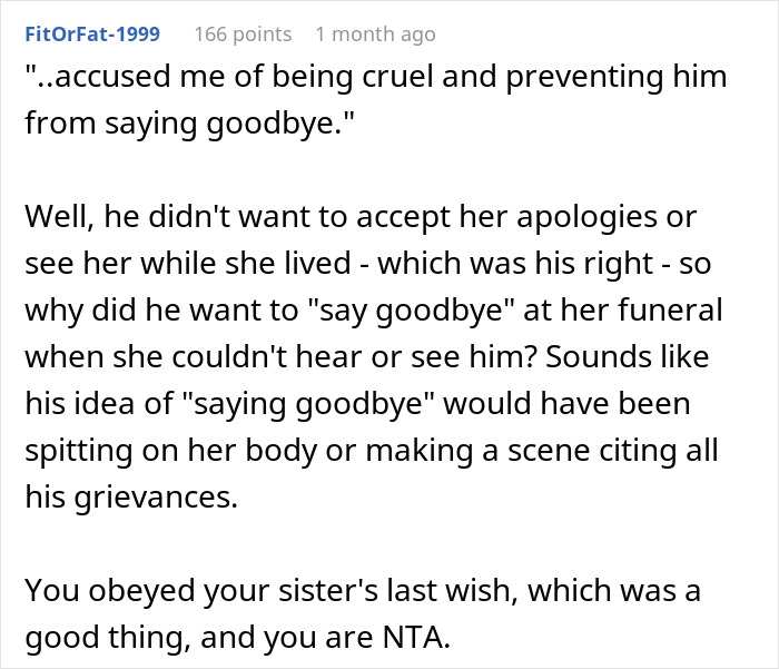 Late Sister's Last Wish Of Banning Bro From Funeral Causes Drama After Sibling Complies Late Sister's Last Wish Of Banning Bro From Funeral Causes Drama After Sibling Complies