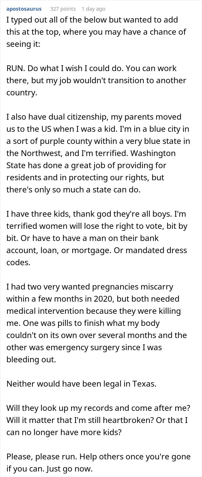 Text detailing a woman's experiences with family planning and her concerns about rights and legal issues. Text detailing a woman's experiences with family planning and her concerns about rights and legal issues.