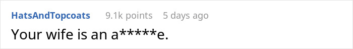 Reddit comment criticizing a wife's complaints about heavy, fatty food. Reddit comment criticizing a wife's complaints about heavy, fatty food.
