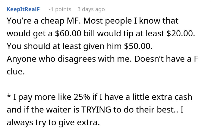 Diner Starts Debate After Waiter Rejects $25 Tip: “Tipping Culture Has Gotten Out Of Hand” Diner Starts Debate After Waiter Rejects $25 Tip: “Tipping Culture Has Gotten Out Of Hand”