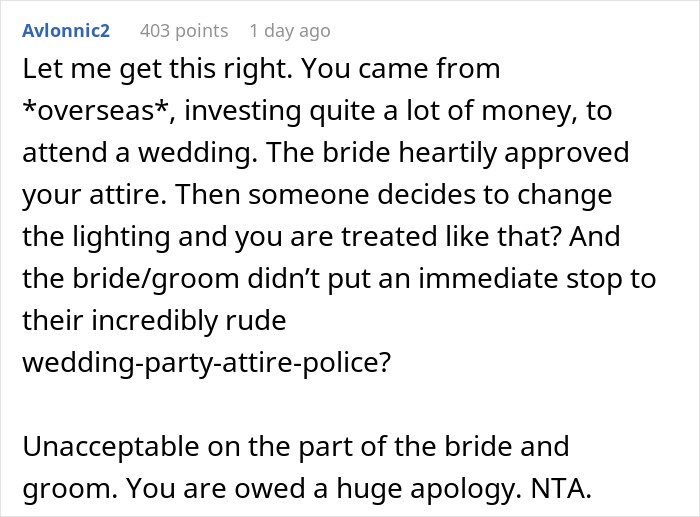 “Incredibly Embarrassed”: Woman’s Dress Changes Color At The Wedding, Is Told To Get Out “Incredibly Embarrassed”: Woman’s Dress Changes Color At The Wedding, Is Told To Get Out