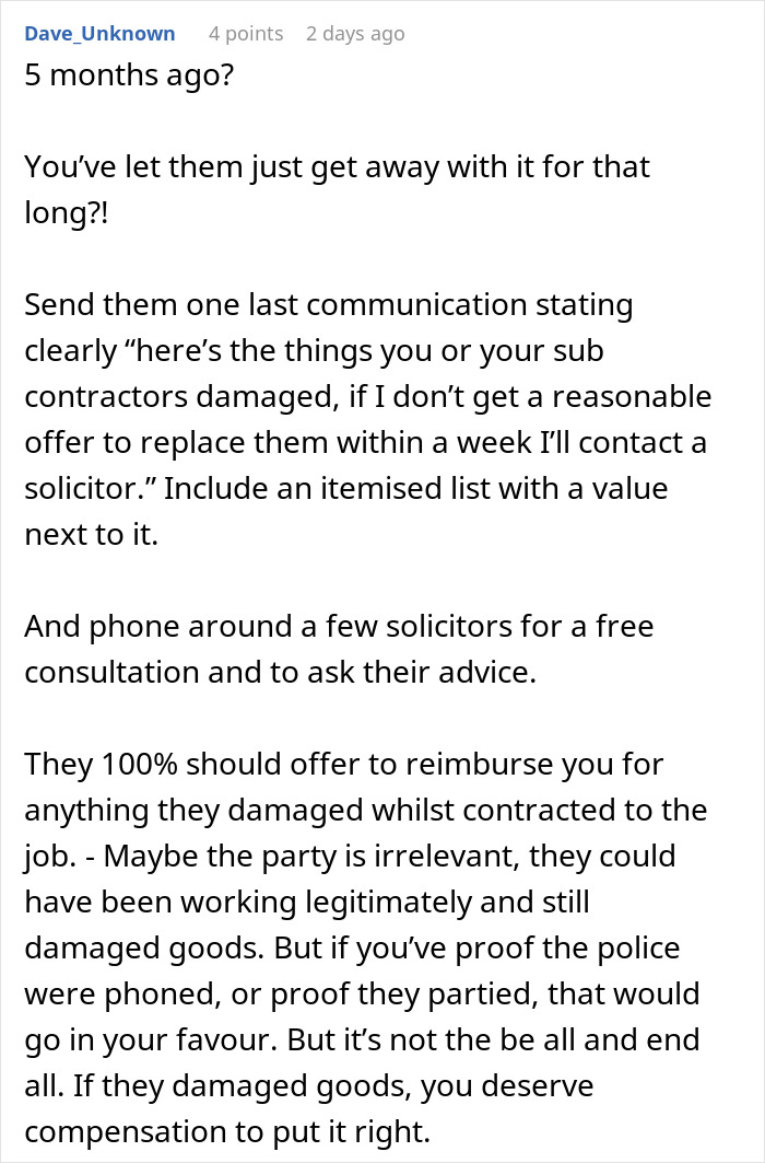 Contractors Drink Customer’s Expensive Wine And Have Party Fights In His Home While He’s Away Contractors Drink Customer’s Expensive Wine And Have Party Fights In His Home While He’s Away