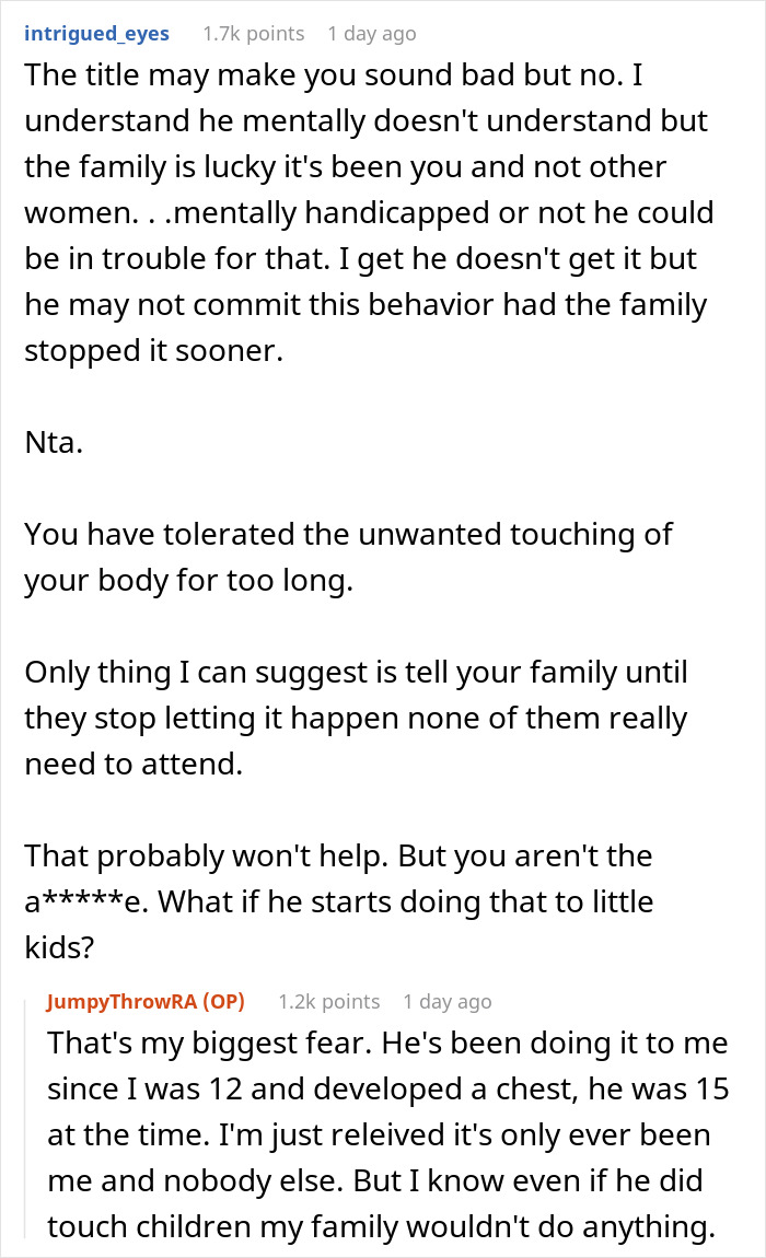 “AITA For Not Wanting My Disabled Cousin At My Wedding?” “AITA For Not Wanting My Disabled Cousin At My Wedding?”