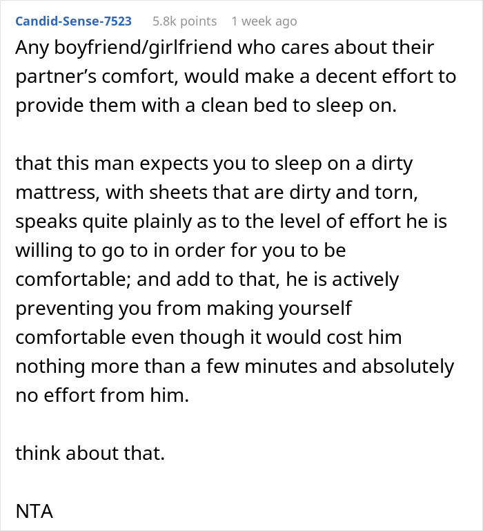 Reddit comment discussing relationship dynamics and cleanliness expectations in partners. Reddit comment discussing relationship dynamics and cleanliness expectations in partners.