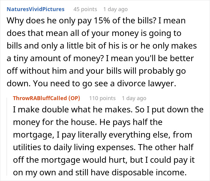 Text exchange discussing husband's attempted manipulation in finances and bills. Text exchange discussing husband's attempted manipulation in finances and bills.