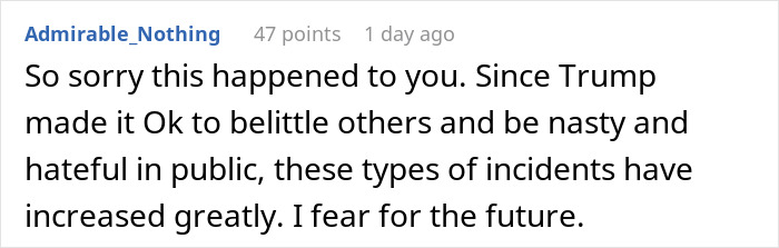 Screenshot of a comment discussing sexism and public incivility. Screenshot of a comment discussing sexism and public incivility.