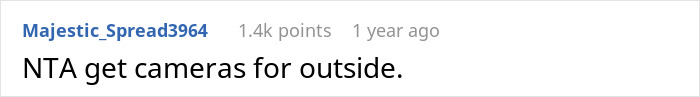 Reddit comment suggesting installing cameras outside, related to the pool incident. Reddit comment suggesting installing cameras outside, related to the pool incident.