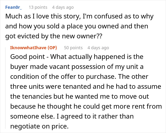 Reddit comment discussing condo renovations leading to landlord's revenge. Reddit comment discussing condo renovations leading to landlord's revenge.