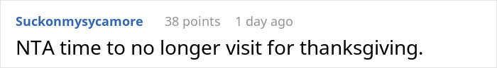 Reddit comment discussing family holidays and ending holiday visits. Reddit comment discussing family holidays and ending holiday visits.