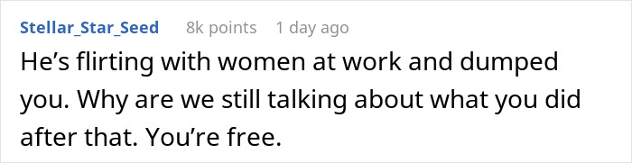 Comment about a woman moving on from a long relationship after being dumped. Comment about a woman moving on from a long relationship after being dumped.