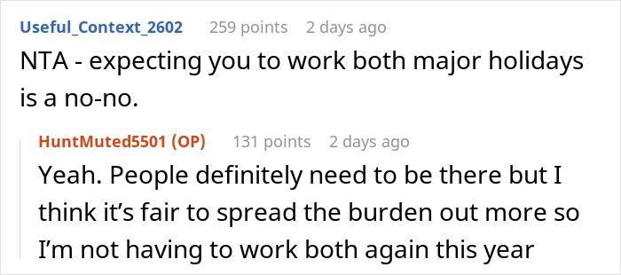 Mom Wants Coworker To Cover Her On Holiday Because She Doesn’t Have Kids, Gets A Reality Check Mom Wants Coworker To Cover Her On Holiday Because She Doesn’t Have Kids, Gets A Reality Check