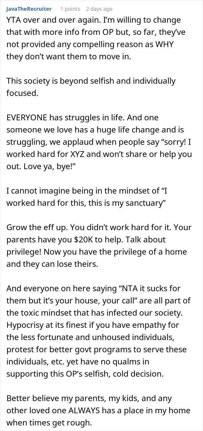 Son Refuses To Let Parents Move In, They're Furious: "Family Should Support Each Other" Son Refuses To Let Parents Move In, They're Furious: "Family Should Support Each Other"