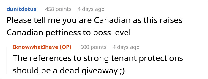 Reddit comments about Canadian tenant protections and pettiness. Reddit comments about Canadian tenant protections and pettiness.