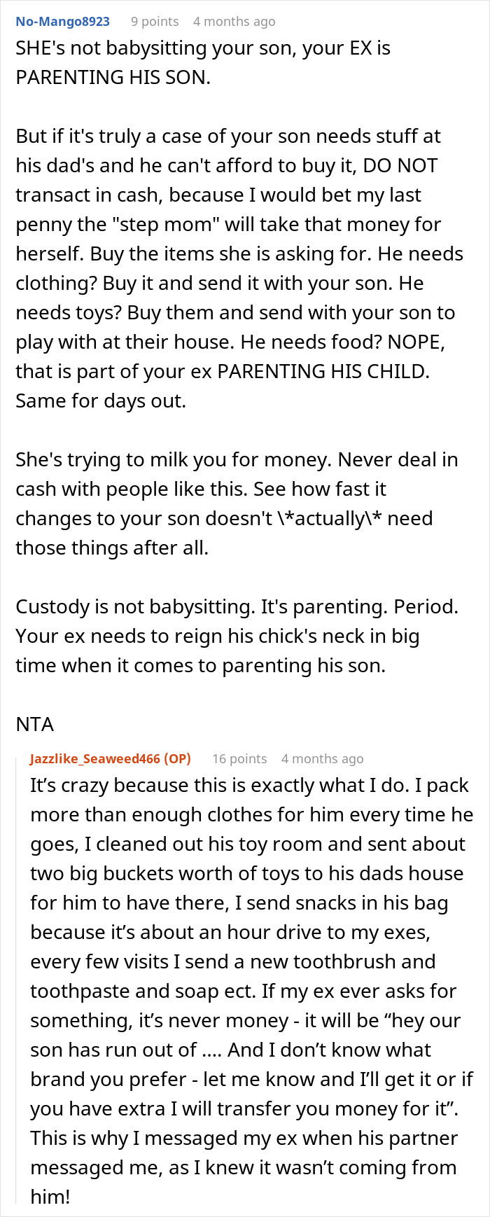 Stepmom Asks To Be Paid $100 A Night For When Fiancé's Son Is At Theirs, Gets A Reality Check Stepmom Asks To Be Paid $100 A Night For When Fiancé's Son Is At Theirs, Gets A Reality Check