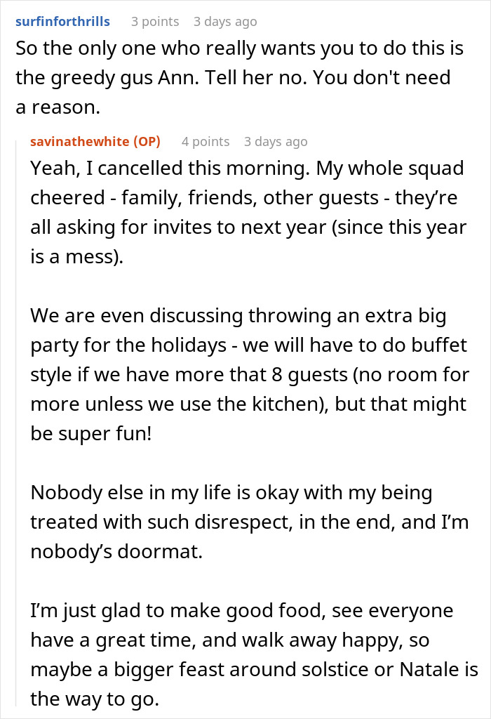 Woman Balks Out Of Thanksgiving After Friend’s Demands Turn “Toxic And Manipulative” Woman Balks Out Of Thanksgiving After Friend’s Demands Turn “Toxic And Manipulative”