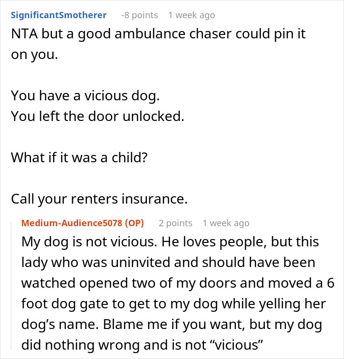 Discussion about dog's behavior and break-in incident between users in an online forum. Discussion about dog's behavior and break-in incident between users in an online forum.