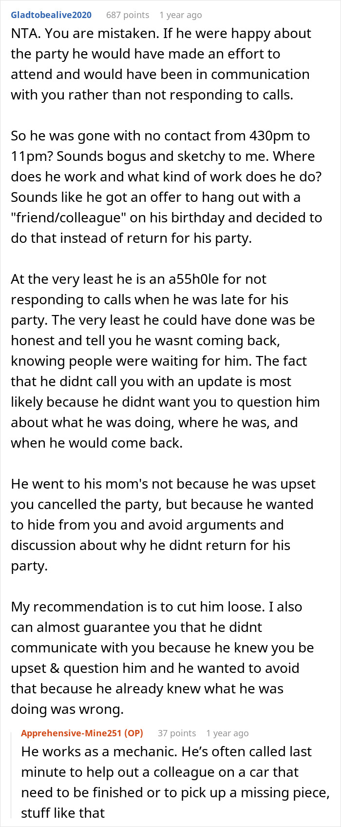 Woman Cancels BF’s Party Because He Was Late, Gets A Text From His Mom Woman Cancels BF’s Party Because He Was Late, Gets A Text From His Mom