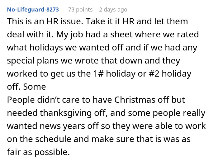 Mom Wants Coworker To Cover Her On Holiday Because She Doesn’t Have Kids, Gets A Reality Check Mom Wants Coworker To Cover Her On Holiday Because She Doesn’t Have Kids, Gets A Reality Check