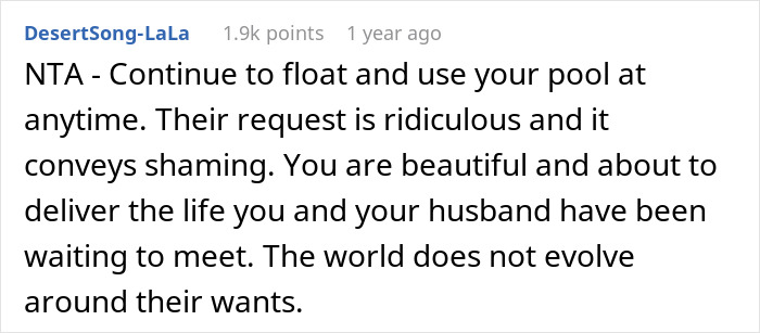 Husband Laughs After Neighbor Asks His Pregnant Wife To Cover Up While Swimming In Her Own Pool Husband Laughs After Neighbor Asks His Pregnant Wife To Cover Up While Swimming In Her Own Pool