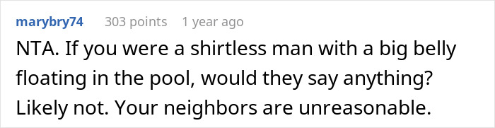 Husband Laughs After Neighbor Asks His Pregnant Wife To Cover Up While Swimming In Her Own Pool Husband Laughs After Neighbor Asks His Pregnant Wife To Cover Up While Swimming In Her Own Pool