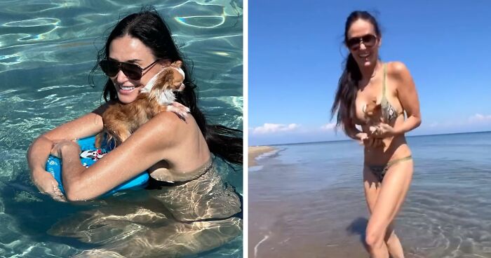 “Aging Like Fine Wine”: Demi Moore, 62, Flaunts Beach Body While Wishing Her Dog A Happy Birthday