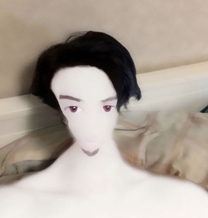 Distorted face creating a humorous effect, typical of "Goofy Ahh" memes.