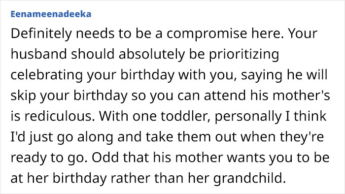 Woman Refuses To Skip Her Milestone B-Day After MIL’s Own Party Takes Husband Away Woman Refuses To Skip Her Milestone B-Day After MIL’s Own Party Takes Husband Away