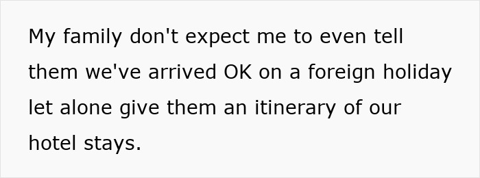 MIL Keeps Asking For Itineraries When Son Travels With Family, Wife Is Exhausted By Him Complying MIL Keeps Asking For Itineraries When Son Travels With Family, Wife Is Exhausted By Him Complying
