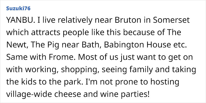 Comment about life near Bruton in Somerset, mentioning local attractions and community lifestyle. Comment about life near Bruton in Somerset, mentioning local attractions and community lifestyle.