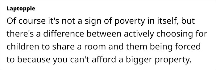 Netizens Call Out Friend For Telling Woman That Her 2 Kids Sharing A Room Shows Poverty Netizens Call Out Friend For Telling Woman That Her 2 Kids Sharing A Room Shows Poverty