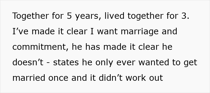 Text about a woman frustrated over her partner's lack of marriage and commitment. Text about a woman frustrated over her partner's lack of marriage and commitment.