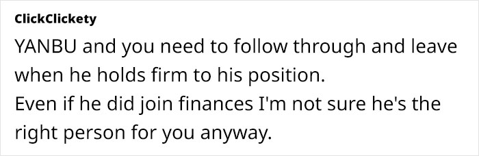 Text screenshot about a woman deciding to leave her partner who refuses to commit. Text screenshot about a woman deciding to leave her partner who refuses to commit.