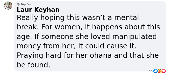 Comment about missing woman Hannah Kobayashi and mysterious payments. Comment about missing woman Hannah Kobayashi and mysterious payments.