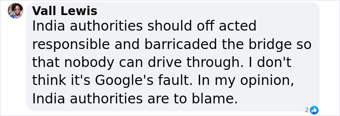 Comment on fatal car crash due to Google Maps leading people off unfinished bridge. Comment on fatal car crash due to Google Maps leading people off unfinished bridge.