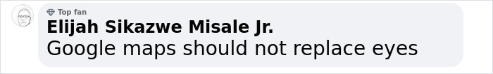 Comment discussing Google Maps after fatal car crash concerns on unfinished bridge. Comment discussing Google Maps after fatal car crash concerns on unfinished bridge.