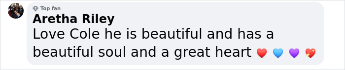 Comment about a deaf therapy dog's birthday, expressing admiration and love with heart emojis. Comment about a deaf therapy dog's birthday, expressing admiration and love with heart emojis.